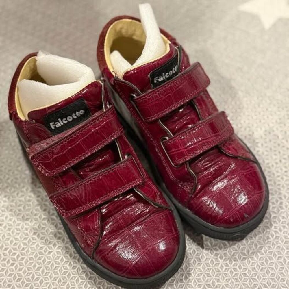 Falcotto Burgundy Croc-Embossed Sneakers – Kids